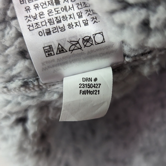 Eddie Bauer Pullover Teddy Small Women Fireside Plush Turtleneck Sweater Gray - Picture 10 of 12